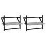 Wall shelves with bars 2 pcs Sonoma gray 40x25x30 cm by , Shelves and shelves - Ref: Foro24-836241, Price: 21,60 €, Discount: %