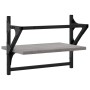 Wall shelves with bars 2 pcs Sonoma gray 40x25x30 cm by , Shelves and shelves - Ref: Foro24-836241, Price: 21,85 €, Discount: %