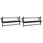 Wall shelves with bars 2 units black 65x25x30 cm by , Shelves and shelves - Ref: Foro24-836243, Price: 30,38 €, Discount: %