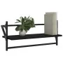 Wall shelves with bars 2 units black 65x25x30 cm by , Shelves and shelves - Ref: Foro24-836243, Price: 30,38 €, Discount: %