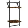 Wandregale, 2 Ebenen, Stangen, 2 Einheiten, Räuchereiche, 30 x 25 x 65 cm von , Regale und Regale - Ref: Foro24-836255, Preis...