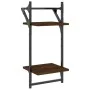 Wall shelves 2 levels bars 2 pcs brown oak 30x25x65 cm by , Shelves and shelves - Ref: Foro24-836257, Price: 21,86 €, Discoun...