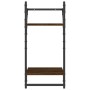 Wandregale, 2 Ebenen, Stangen, 2 Stück, braune Eiche, 30 x 25 x 65 cm von , Regale und Regale - Ref: Foro24-836257, Preis: 21...