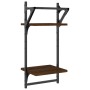 Wall shelves 2 levels bars 2 pcs brown oak 30x25x65 cm by , Shelves and shelves - Ref: Foro24-836257, Price: 21,86 €, Discoun...