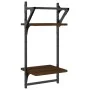 Wall shelves 2 levels bars 2 pcs brown oak 30x25x65 cm by , Shelves and shelves - Ref: Foro24-836257, Price: 21,86 €, Discoun...