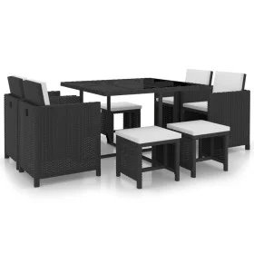 9-piece garden dining set and black synthetic rattan cushions by vidaXL, Garden sets - Ref: Foro24-42522, Price: 576,34 €, Di...