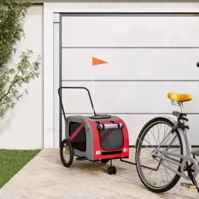 Haustier-Fahrradanhänger, Eisen-Oxford-Stoff, Rot, Grau von , Kinderwagen für Haustiere - Ref: Foro24-93901, Preis: 101,75 €,...