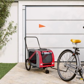 Haustier-Fahrradanhänger, Eisen-Oxford-Stoff, Rot, Grau von , Kinderwagen für Haustiere - Ref: Foro24-93901, Preis: 103,35 €,...