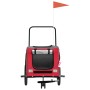 Haustier-Fahrradanhänger, Eisen-Oxford-Stoff, Rot, Grau von , Kinderwagen für Haustiere - Ref: Foro24-93901, Preis: 103,35 €,...