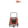 Haustier-Fahrradanhänger, Eisen-Oxford-Gewebe, Orange und Schwarz von , Kinderwagen für Haustiere - Ref: Foro24-93886, Preis:...