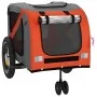 Haustier-Fahrradanhänger, Eisen-Oxford-Gewebe, Orange und Schwarz von , Kinderwagen für Haustiere - Ref: Foro24-93886, Preis:...