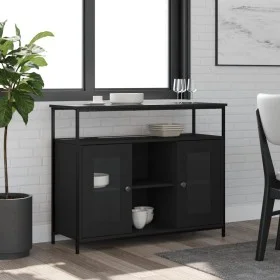 Black engineered wood sideboard 100x35x80 cm by , Sideboards - Ref: Foro24-835504, Price: 101,56 €, Discount: %