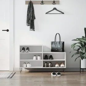 Shoe cabinet made of white plywood wood 102x36x60 cm by , Shoe racks and shoe organizers - Ref: Foro24-831388, Price: 47,23 €...
