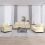 3-piece sofa set with cream fabric cushions by , Sofas - Ref: Foro24-3201430, Price: 630,71 €, Discount: %