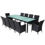 11-piece garden dining set and black synthetic rattan cushions by vidaXL, Garden sets - Ref: Foro24-42570, Price: 890,41 €, D...