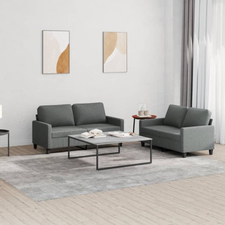 Set Sofas mit 2 Stück Kissen dunkelgrauer Stoff von , Sofas - Ref: Foro24-3201445, Preis: 445,75 €, Rabatt: %