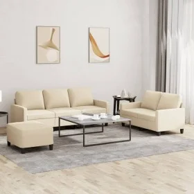 Set Sofas mit Kissen 3 Stück cremefarbener Stoff von , Sofas - Ref: Foro24-3201470, Preis: 514,54 €, Rabatt: %