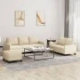 Set Sofas mit Kissen 3 Stück cremefarbener Stoff von , Sofas - Ref: Foro24-3201470, Preis: 514,50 €, Rabatt: %