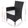 Set comedor de jardín 11 piezas y cojines ratán sintético negro de vidaXL, Conjuntos de jardín - Ref: Foro24-42570, Precio: 8...