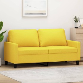 Light yellow 2-seater fabric sofa, 140 cm by , Sofas - Ref: Foro24-359168, Price: 212,32 €, Discount: %