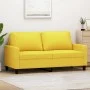2-Sitzer-Sofa aus hellgelbem Stoff 140 cm von , Sofas - Ref: Foro24-359168, Preis: 209,21 €, Rabatt: %