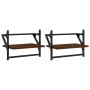 Estantes de pared con barras 2 uds marrón roble 40x25x30 cm by , Shelves and shelves - Ref: Foro24-836242, Price: 17,76 €, Di...