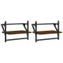 Wandregale mit Stangen 2 Stück braun Eiche 40x25x30 cm von , Regale und Regale - Ref: Foro24-836242, Preis: 17,76 €, Rabatt: %