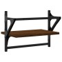 Estantes de pared con barras 2 uds marrón roble 40x25x30 cm by , Shelves and shelves - Ref: Foro24-836242, Price: 17,76 €, Di...