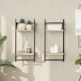 Wall shelves 2 levels bars 2 units Sonoma oak 30x25x65 cm by , Shelves and shelves - Ref: Foro24-836254, Price: 22,26 €, Disc...