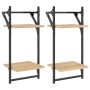 Wall shelves 2 levels bars 2 units Sonoma oak 30x25x65 cm by , Shelves and shelves - Ref: Foro24-836254, Price: 22,48 €, Disc...
