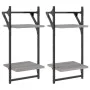 Estantes pared 2 niveles barras 2 uds gris Sonoma 30x25x65 cm de , Estantes y estanterías - Ref: Foro24-836256, Precio: 22,83...
