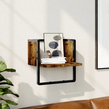 Wandregal mit Stange aus geräucherter Eiche 30x25x30 cm von , Regale und Regale - Ref: Foro24-836280, Preis: 13,82 €, Rabatt: %