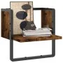 Estantes de pared con barra roble ahumado 30x25x30 cm de , Estantes y estanterías - Ref: Foro24-836280, Precio: 13,82 €, Desc...