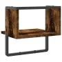 Wandregal mit Stange aus geräucherter Eiche 30x25x30 cm von , Regale und Regale - Ref: Foro24-836280, Preis: 13,82 €, Rabatt: %
