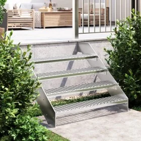 Peldaño de rejilla acero galvanizado 100x24x7 cm de , Alfombrillas para escalones - Ref: Foro24-155681, Precio: 62,93 €, Desc...