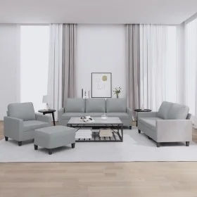 Sofa set with cushions 4 pieces light gray fabric by , Sofas - Ref: Foro24-3201436, Price: 637,68 €, Discount: %