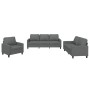 Sofagarnitur mit Kissen 3-teilig aus dunkelgrauem Stoff von , Sofas - Ref: Foro24-3201429, Preis: 675,66 €, Rabatt: %