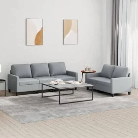 Sofa set with cushions 2 pieces light gray fabric by , Sofas - Ref: Foro24-3201460, Price: 461,95 €, Discount: %