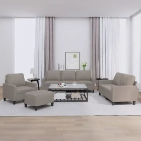Sofa set with cushions 4 pieces taupe gray fabric by , Sofas - Ref: Foro24-3201443, Price: 692,70 €, Discount: %