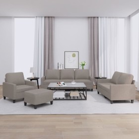 Sofagarnitur mit Kissen, 4-teilig, taupegrauer Stoff von , Sofas - Ref: Foro24-3201443, Preis: 704,92 €, Rabatt: %