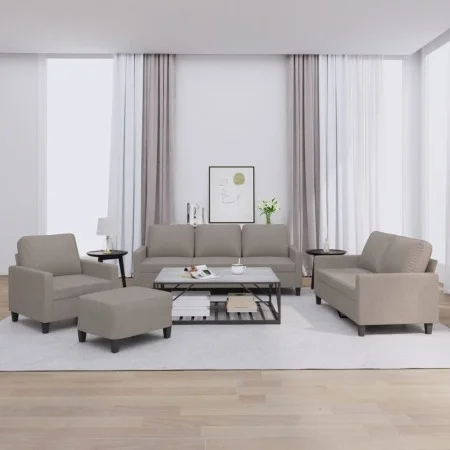 Sofa set with cushions 4 pieces taupe gray fabric by , Sofas - Ref: Foro24-3201443, Price: 692,70 €, Discount: %
