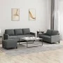 Juego de sofás con cojines 3 piezas tela gris oscuro by , Sofas - Ref: Foro24-3201469, Price: 558,52 €, Discount: %