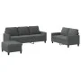 Juego de sofás con cojines 3 piezas tela gris oscuro by , Sofas - Ref: Foro24-3201469, Price: 558,52 €, Discount: %