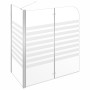 Mampara de baño vidrio templado a rayas 120x68x130 cm