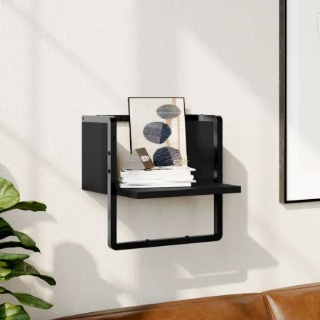 Estante de pared con barra negro 30x25x30 cm de , Estantes y estanterías - Ref: Foro24-836278, Precio: 12,66 €, Descuento: %