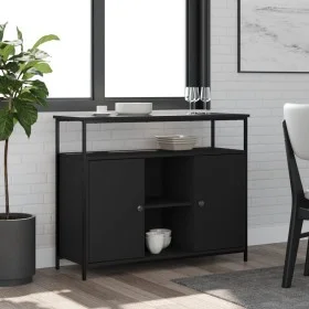 Aparador de madera de ingeniería negro 100x35x80 cm by , Sideboards - Ref: Foro24-835499, Price: 89,73 €, Discount: %