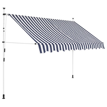 Einziehbare blau-weiße manuelle Markise mit Streifen 250 cm von vidaXL, Markisen - Ref: Foro24-43221, Preis: 93,06 €, Rabatt: %