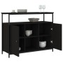 Aparador de madera de ingeniería negro 100x35x80 cm by , Sideboards - Ref: Foro24-835499, Price: 91,04 €, Discount: %