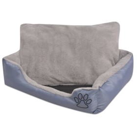 Cama para perro con cojín acolchado talla M gris