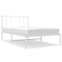 Bettgestell aus Metall mit weißem Kopfteil 80x200 cm von , Betten und Lattenroste - Ref: Foro24-352520, Preis: 59,46 €, Rabat...
